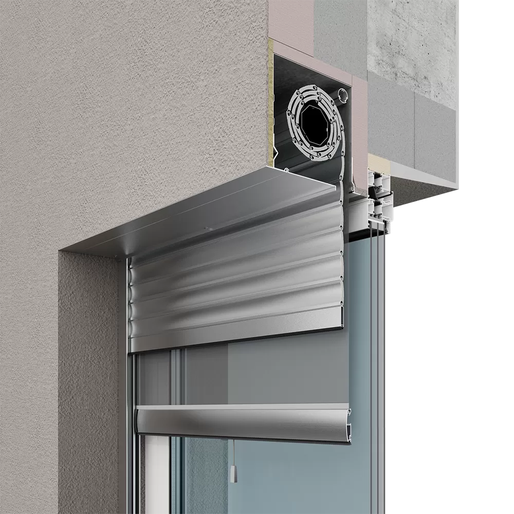 Скрытый короб с москитной сеткой устанавливается в сторону улицы