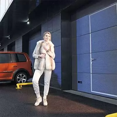 Автоматические ворота для СТО и автосервисов серии ProPlus Промышленные ворота цвет серебристый металлик