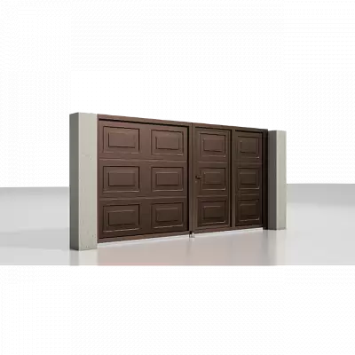 Распашные ворота с калиткой ALUTECH Prestige