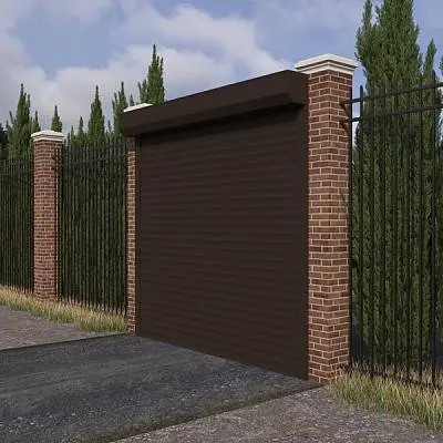 Рольворота серии Trend Ворота-рольставни для въезда коричневого цвета