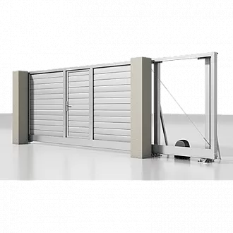 Откатные ворота с калиткой серии Prestige